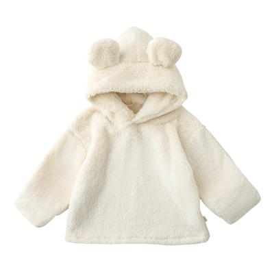 China 2021 Winter Children's Warm Plush Hooded Coat D1645 Girls Fashion Breathable Coat Clothes Lovely for sale