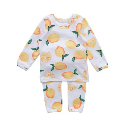 China 95% cotton 3427 factory direct sale cute simple cartoon pajamas single suit for girls for sale