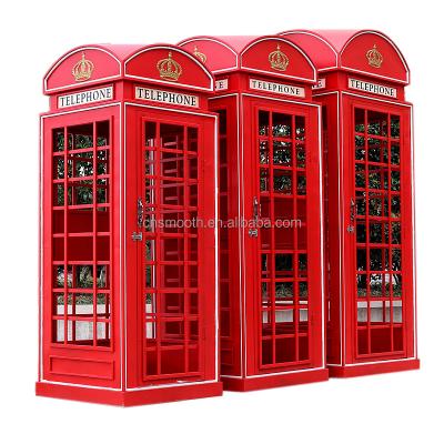 China Wedding/Banquet/Hotel Wedding Decoration Support OEM Iron Metal London Pink Material London Phone Booth For Indoor Exit Door for sale