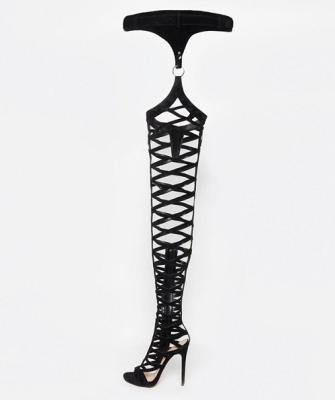 China Latest Design Breathable Over The Knee Women High Heel Sandal Boots for sale