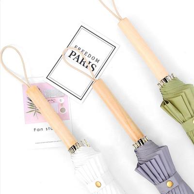 China CLASSIC Modern Pastel Wooden Umbrella Modern Pastel Wood 16K Handle Japanese Umbrella for sale