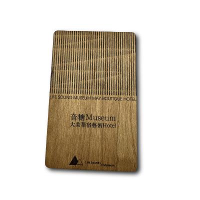 중국 블랙워넛 체리 베이스우드 RFID 호텔 키 카드 125Khz 풀 컬러 프린팅 판매용