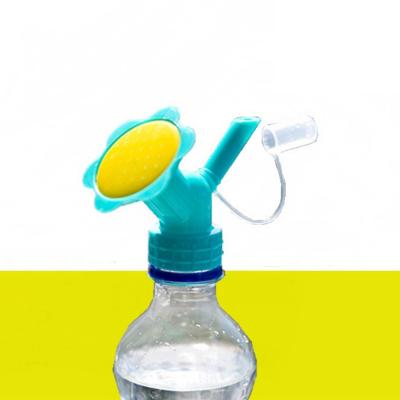 China Two-purpose Sprinklers Dual Head Bottle Watering Spout Plastic Flower Plant Indoor Garden Sprinklers Seedlingering Bottle Nozzle for sale