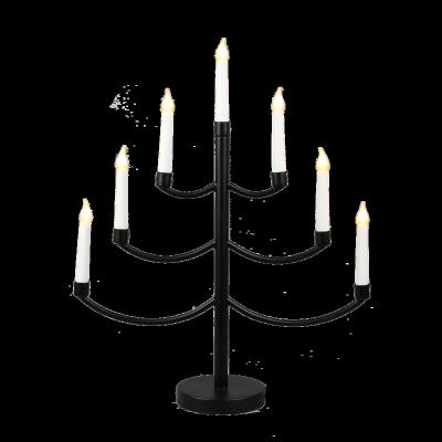 China Indoor Room Decoration 7L Walk-in Memory Gel Bulb Spray Paint White Black Room Decoration Indoor Metal Candelabra Pipe Table Top Light for sale