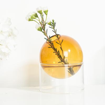 China Home Decor Spherical Glass Vase Home Decor Flower Vase Plants Crystal Hydroponic Container for sale