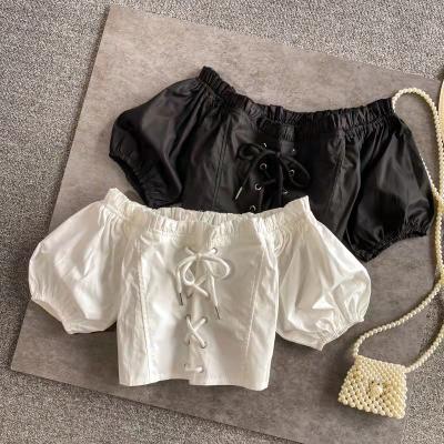 China New fashion girls breathable summer -must shirt boutique solid short sleeve tie shirt for girls for sale