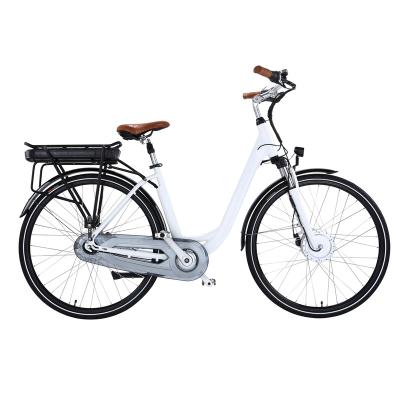 China Aluminum Alloy ONWAY 28 Inch Aluminum Alloy 3 Speed 250W Rear Wheel Women Motor City Ebike Indoor Electric Bike Free Travel for sale