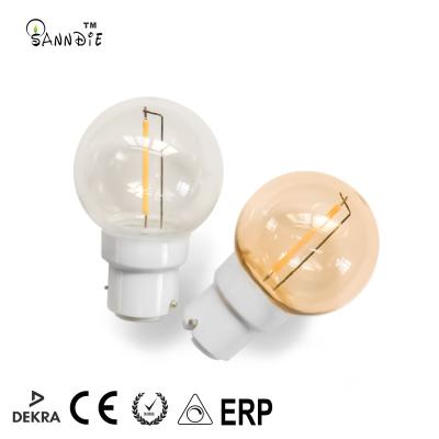 China Outdoor decoration Led filament bulb decorative 240v B22 custom filament bulb G45 plastic festoon bulb filament for outerdoor string light for sale