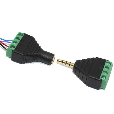 China homem audio Jack Female Plug do fones de ouvido 3-Pole estereofônico de 3.5mm para parafusar o adaptador do bloco de terminais à venda