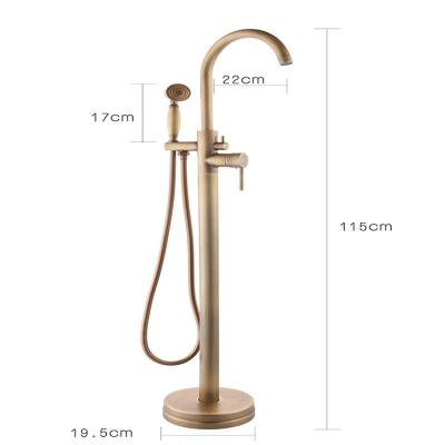 China Ceramic Style Floor Mounted Bathtub Faucet Antique Contemporary Luxury for sale