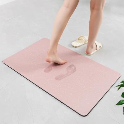 China Rectangle Pink Diatomite Soft Bath Mats Bath Indoor Bathroom Washable for sale