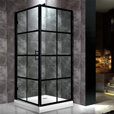 China Modern design Hotel Shower Enclosure Black Frame 6mm Polished for sale