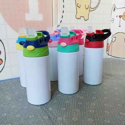China DIY Kids Stainless Steel Disposable Sublimation Sippy Bottle Small Straight Tumbler With Straw Lid for sale