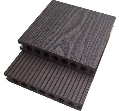 China Modern WPC decking 3D embossed teak wood flooring wood grain plastic composite wood decking exterior garden panel 150*25mm with warranty for sale