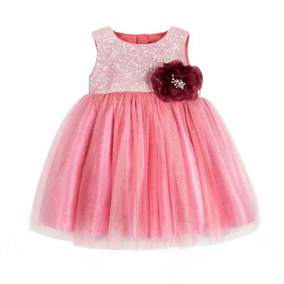 China Anti-wrinkle summer fashion kids toddler baby pink color birthday skirt for girls kids wears girls dress for sale