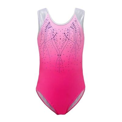 China Tights Kids Dance Leotard Sleeveless Diamond Accents Body Suit Ballet Gymnastics Dance Practice Clothes for sale