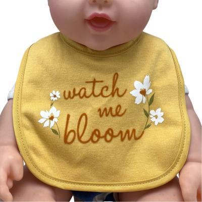 China Washable Cute Exquisite Cute Newborn Bandana Organic Bib Art Alphabet Baby Cotton Baby Bibs for sale