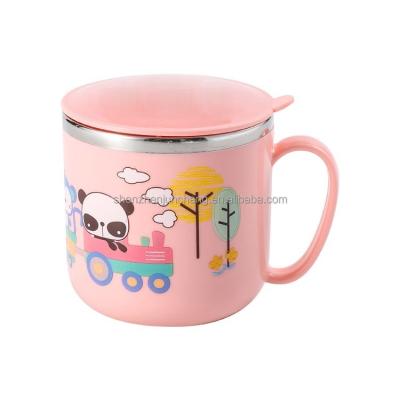 China Factory Direct Sale Sustainable Material Plastic Kids Double Stainless Cup for sale
