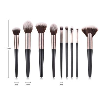 China Angular Blush 2022 9PCS Makeup Brushes Makeup Tools Pink Silvery Handle Loose Powder Eyeshadow Brush OEM Wholesale for sale