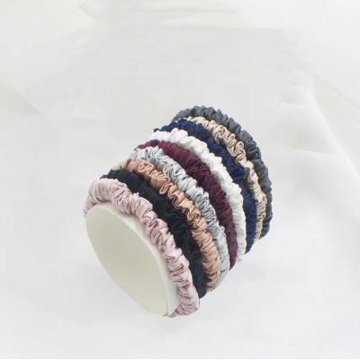 China Sweet Korean Custom Cute Design Hair Scrunchie Hair Ring Label Accessories 100%silk Elastic Hair Tie With Packing for sale