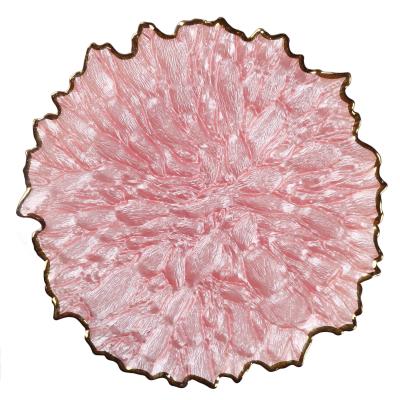 China Cheap price viable bret ripple factory charger glass dish with embossed wholesale for sale