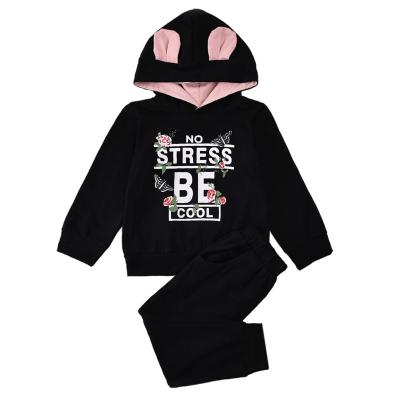 China ENGLAND STYLE 2021 spring and autumn girl's rabbit ear sweater sweater costume hooded 6 year old children's clothing for sale