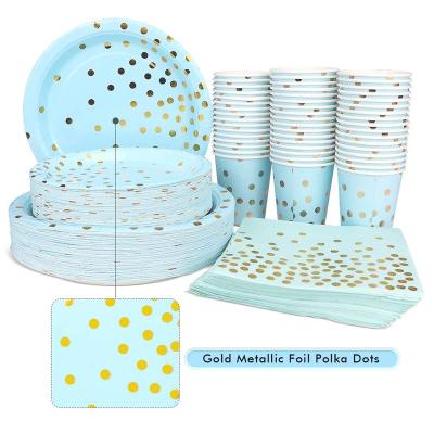 China Rose Gold Paper Dinnerware Set Self Sealing Disposable Napkin Birthday Wedding Party Supplies Dinnerware Sets for sale