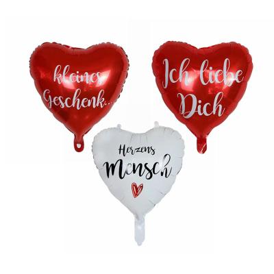 China 18 Inch Heart Shape Foil German Bridal Shower Self-Sealing Balloon German Bride Groom Wedding Decoration Balloon for sale