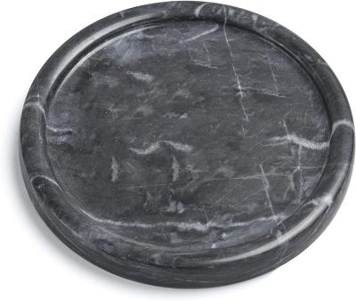 China Sustainable Natural Gray Marble Tray for Office/Kitchen/Vanity/Bathroom, Stone Organizer Tray for Coffee Table, Dish Holder for Tissues for sale
