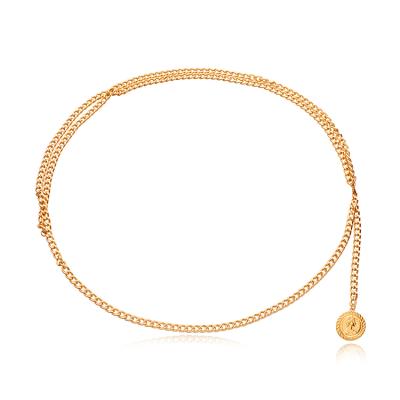 China Fashion Eco-Friendly Street Pulled Women's Retro Single Queen Multi Simple Queen Body Chain Alloy Hip Hop Layer Waist Waist Pendant Chain for sale