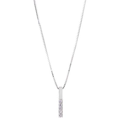 China Simple and exquisite CLASSIC temperament S925 clavicle diamond vertical bar micro sterling silver necklace for sale