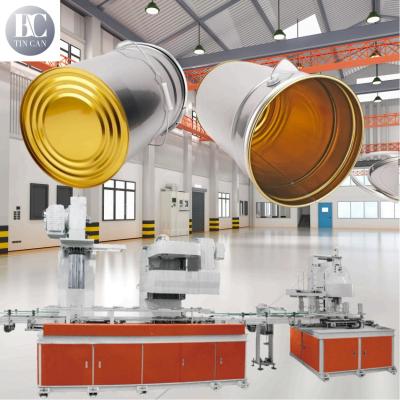 China Water Based Pail Bucket Making Machine 20liter 30cpm Gold Lacquered Body Inside for sale