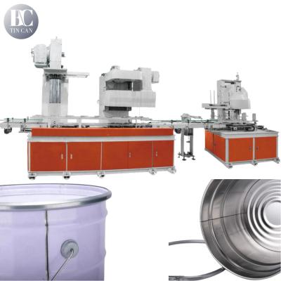 China Automatic 10L Metal Cans Making Machine 30cpm Conical Expansion Flanging Bottom Seaming for sale