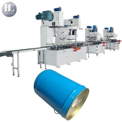 China Cover Sealed Ink Round Cans Making Machine 15L Drum Tin Making Machine 30cpm for sale