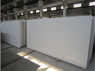 Chine dessus de vanité de pierre de quartz de blanc de 3200x1600mm/plan de travail, CE certifié à vendre