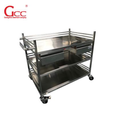 China Manufacturer Hospital Or Food Industry Stainless Steel Trolley For Easy Sliding for sale