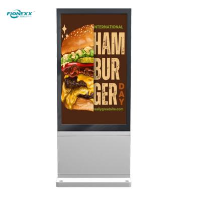 China 32 inch Silver AD Board Outdoor Fanless Vertical Digital Totem for sale