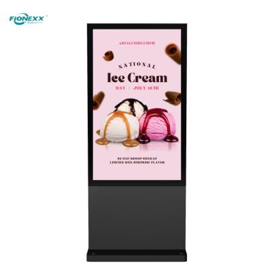 China 65 inch Black AD Board Outdoor Fanless Vertical Digital Totem for sale