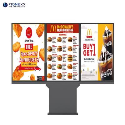 Cina 55 pollici Drive Through Digital Menu Board IP66 Chiosco di segnaletica digitale esterna in vendita