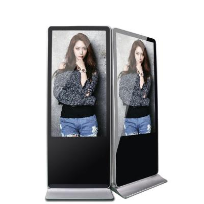 중국 실내 광고 듀얼 스크린 디지털 사이니지 키오스크와 듀얼 사이드 바닥 스탠드 및 안드로이드 솔루션 판매용