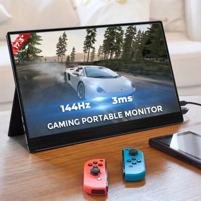 China 17.3 polegadas 3ms 144Hz Portable Gaming Monitor Full HD 1080P IPS Screen Tipo-c para Laptop PS5 à venda