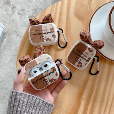 China Wholesale Luxury Bulk Case For Airpods 2022 New Cute Cartoon Bear Soft Case With Bowknot For Airpods pro 1 2 3 For Airpods 2 3 pro for sale