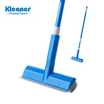 China Sustainable Adjustable Kleaner Long Handle Window Squeegee With Sponge for sale