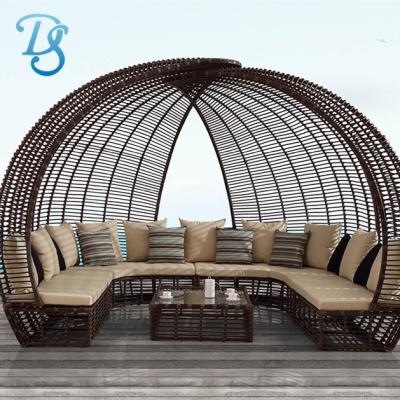 China Modern PE Rattan Garden Aluminum Canopy Set Outdoor Furniture for sale