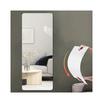 China Durable High definition Square Rectangle Waterproof Unbreakable Acrylic Mirror Sheet Wall Decor Full Length Adhesive Mirror for sale