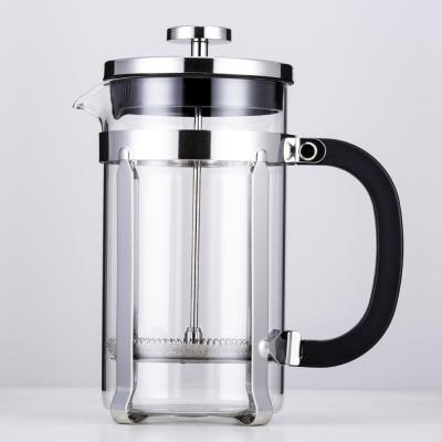 China Sustainable Hot Sale 1L Stainless Steel Coffee Press French Glass Coffee Plunger / Tea Maker for sale