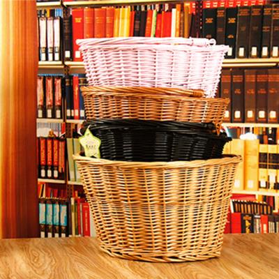China Viable High Quality Wicker Front Handlebar Portable Travel Dog Bike Basket for sale