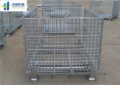 Cina Euro cavo del contenitore della rete metallica del magazzino che piega i contenitori di grandi dimensioni con il pallet di legno in vendita