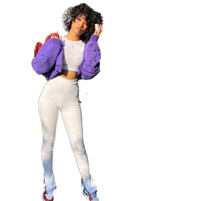 China Snagging resistance Autumn New yarn waist-tied casual pants foot split tights for sale