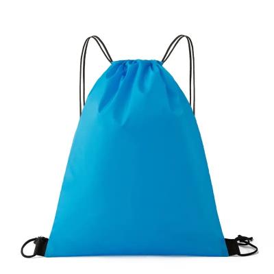 China Storage Promotional Nylon Polyester Drawstring Backpack Bags Custom Logo 210D Polyester Drawstring Gift Bag Sports Bag For Gym Traveling for sale
